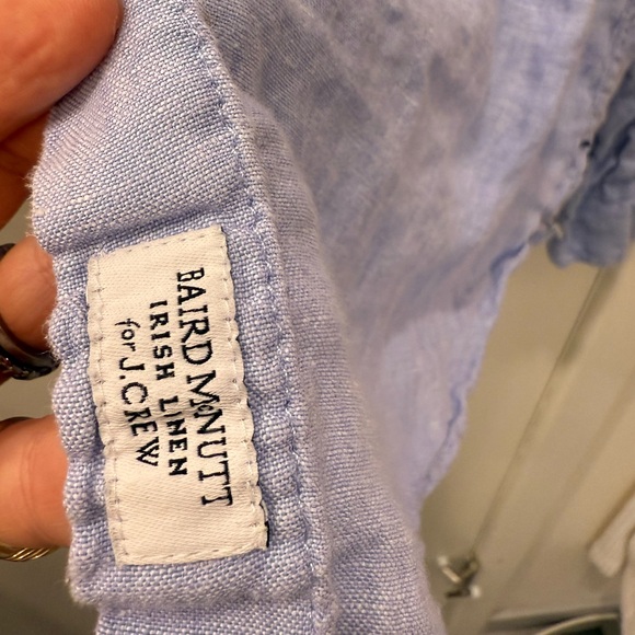 J.Crew Baird Mcnutt Irish Linen Slim fit button down French Blue 10 - Picture 3 of 5